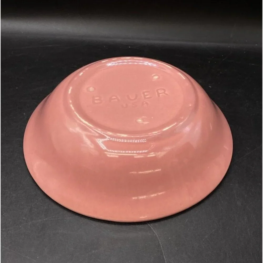 Bauer Pottery USA Dusty Rose Pink Soup Bowl 7.25”